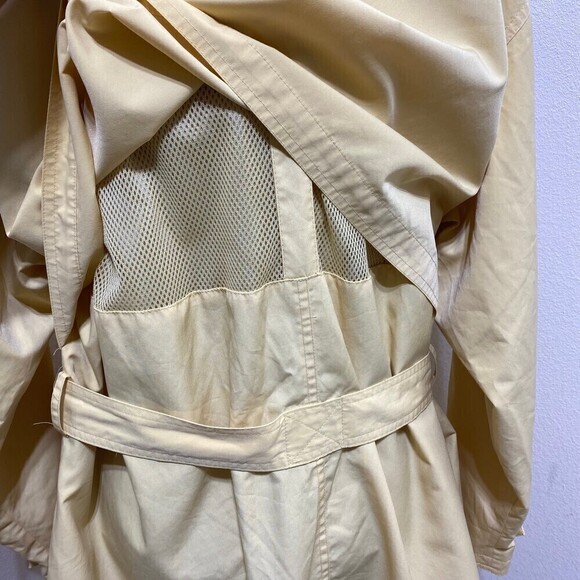 Woman's Size Large L.L. Bean Yellow Rain Trench Coat with Hood - Picture 5 of 10